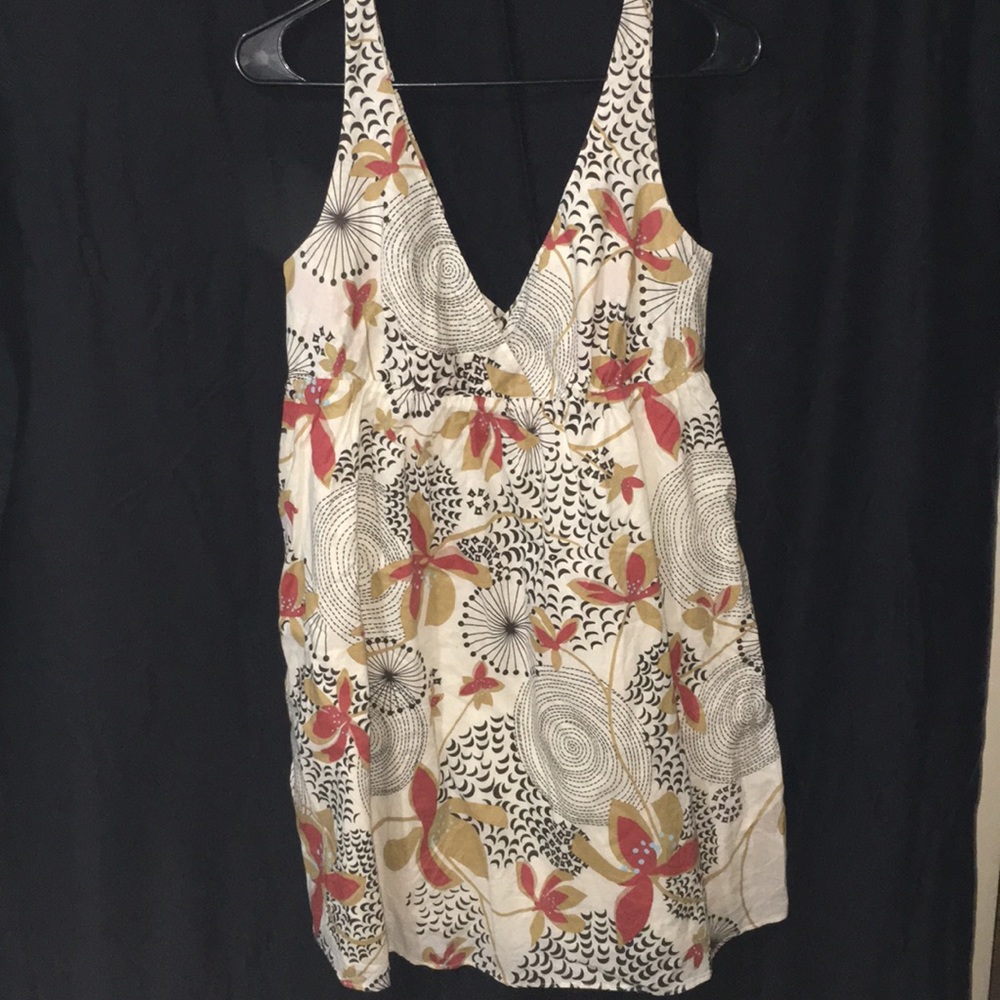 Cream Multi-Print Sleeveless  Medium Top